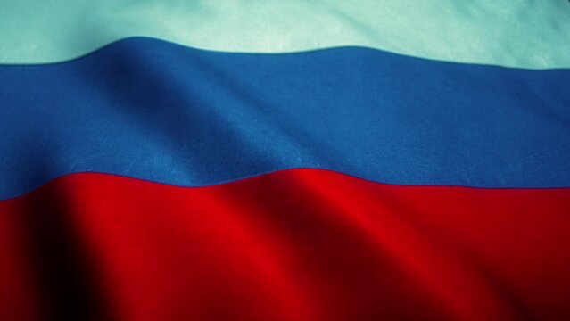 Russian Flag Waving in a Seamless Loop: Ideal Footage for Backgrounds or LED Walls in Apple ProRes 4444, 16-bit