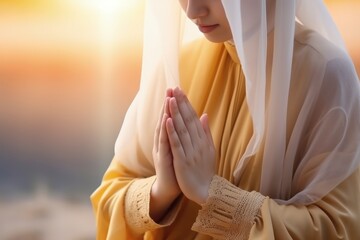 woman pray for god blessing to wishing have a better life, woman hands