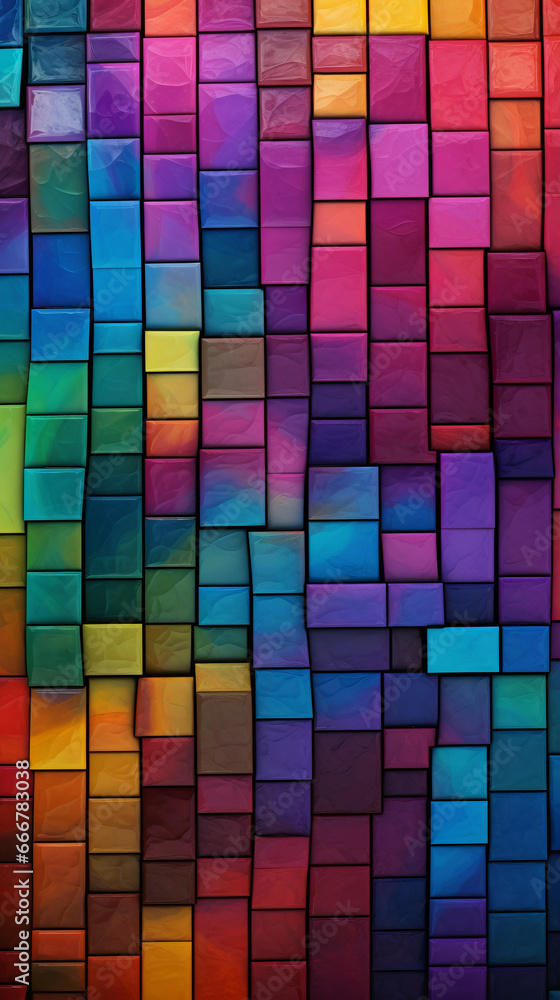 Poster a vibrant and abstract background filled with colorful squares