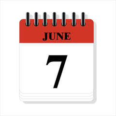 June 7 calendar date design