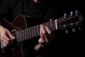 Fototapeta premium man playing acoustic guitar