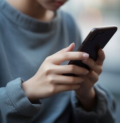 woman's hands using a smart phone