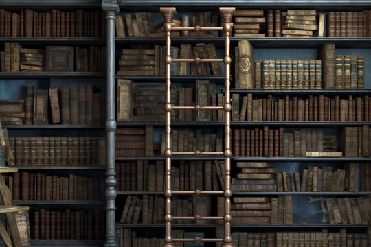 dusty library shelves. Generative AI