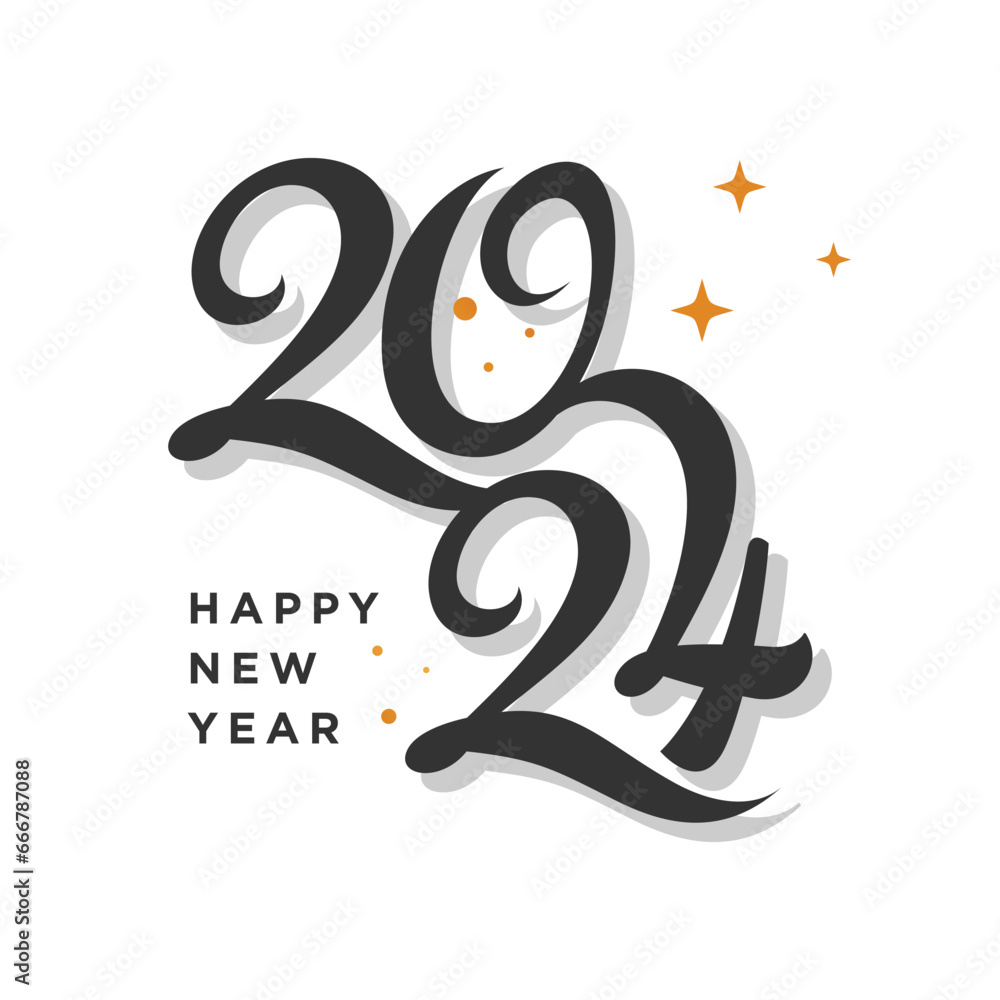 Poster 2024 design element icon vector with modern creative concept