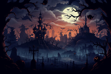 Halloween Background Generative AI