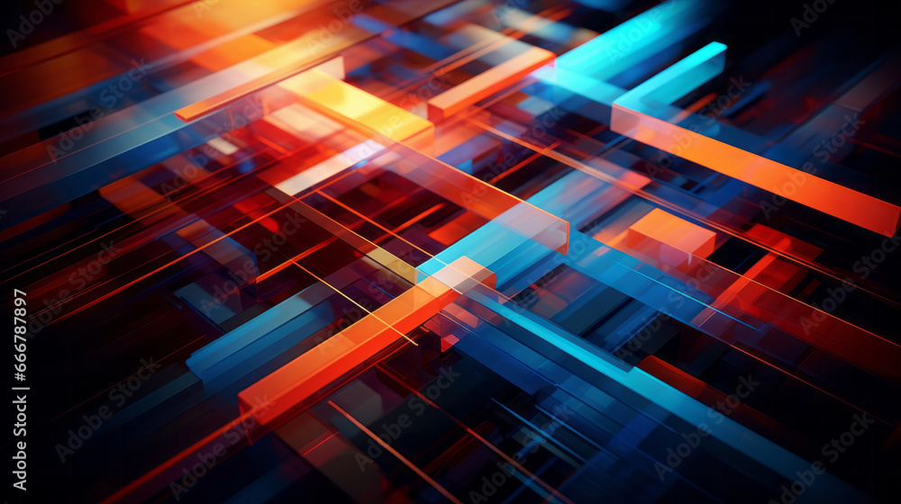 Aufkleber A vibrant geometric pattern with intersecting squares and lines