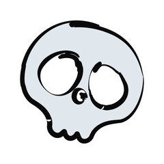 Isolated flat style halloween skull icon Vector