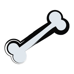 Isolated cartoon style halloween bone icon Vector