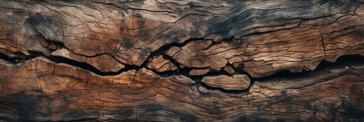 An intimate perspective on the natural patterns found in the rough, textured bark of a tree