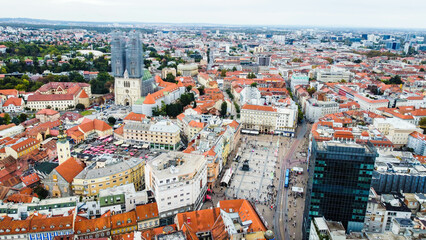 Zagreb, old city, aerial view, Croatia