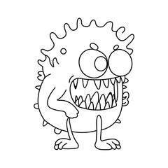 Monster funny character hand draw cartoon style