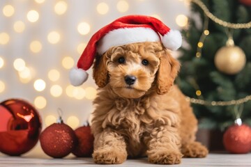 adorable dog dressed in xmas costume. MERRY CHRISTMAS!!