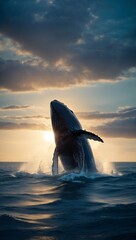 Fototapeta premium The Majestic Ocean Giant: A Tale of a Whale