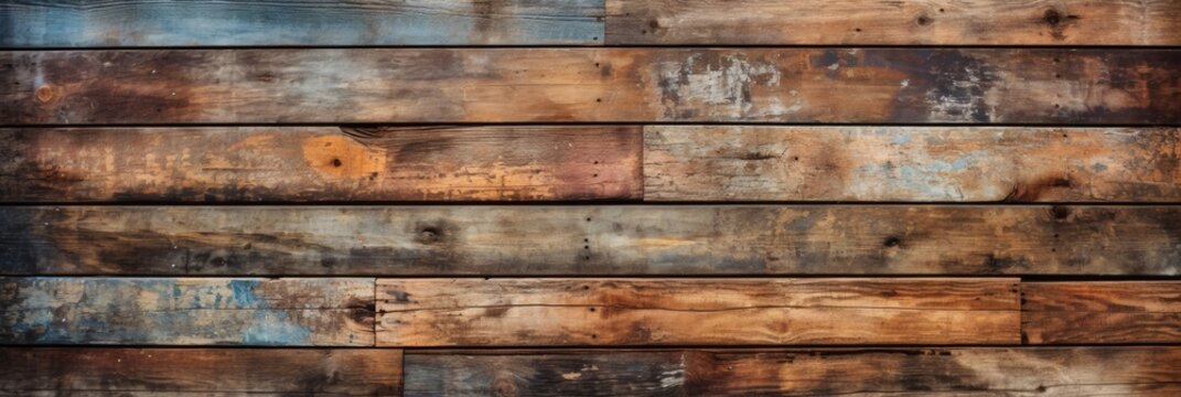The background exhibits the effects of aging and wear, using textured reclaimed, recycled wood planks