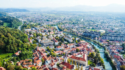 Ljubljana, old city, river, Slovenia