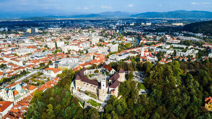 Ljubljana, old city, river, Slovenia