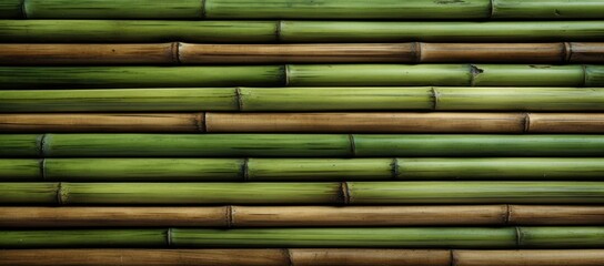 The bamboo's green texture in the background