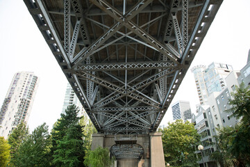 Beautiful view of The Burrard Street Bridge in Vancouver, Canada