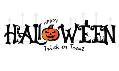 Isolated halloween lettering with ornaments Vector