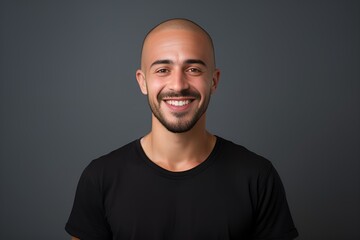 Happy Fictional Handsome Man Smiling Portrait. Isolated. Generative AI.