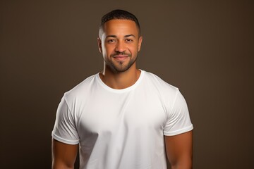 Happy Fictional Handsome Man Smiling Portrait. Isolated. Generative AI.