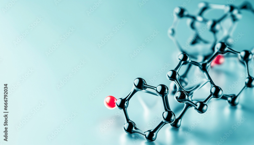 Poster science background with molecula and atom model. abstract molecular structure.