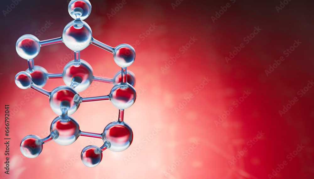 Aufkleber science background with molecula and atom model. abstract molecular structure.