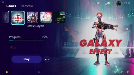 Gamer enjoying the fun battle royale game with colourful cartoon graphics. Animation of the virtual hero in the fun cartoon graphics game. Having fun in the modern shooter with cartoon graphics.