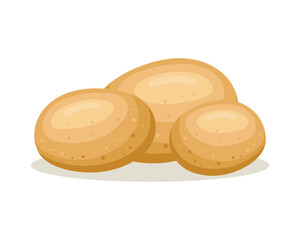 Fresh potato tubers. Healthy food, vegetables, agriculture flat illustration, vector