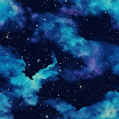 Midnight Sky Abstract Galaxy Pattern