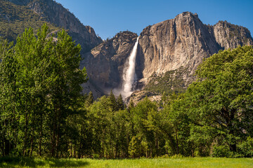 Upper Yosemite falls from Yosemite Valley.