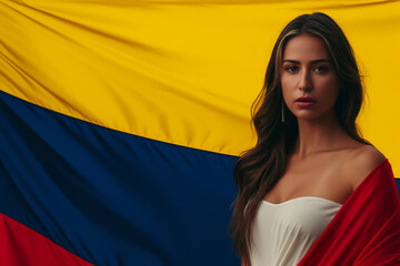 Colombian people with their flag. pride and passion through their flags vibrant colors. national identity Celebrate Colombian peoples diversity, including youngsters, adults, and elders.