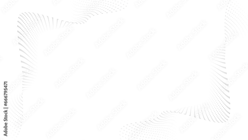 Poster technology abstract background. geometric dotted curve shapes.