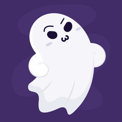 Isolated cute halloween ghost character Vector