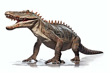 Isolated hupehsuchus dinosaur. Generative AI