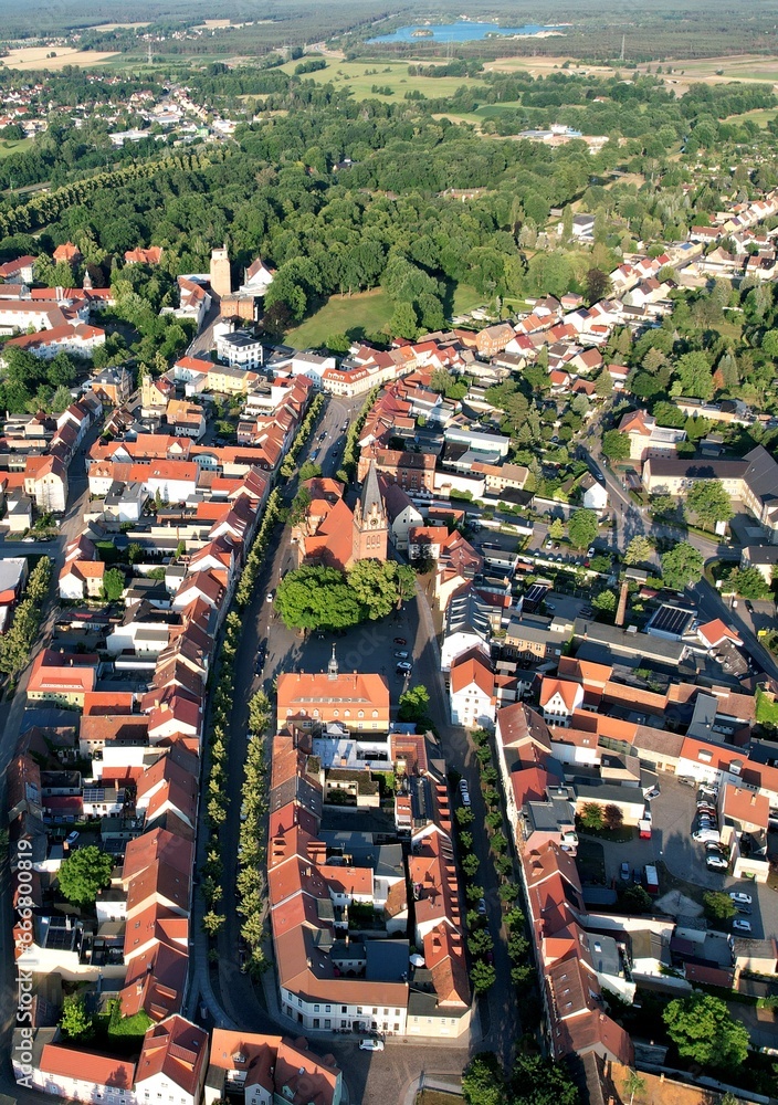 Sticker bad liebenwerda, blick auf das stadtzentrum 2023