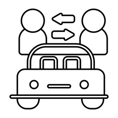 sale and rental car line icon vector graphic