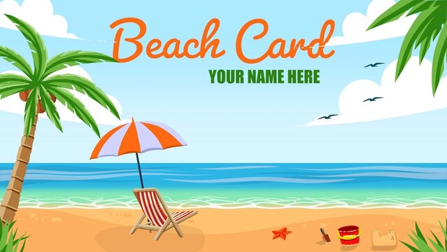 Beach Holiday Palm Trees Animated Postcard