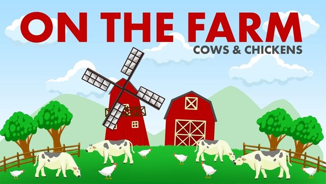 Farm with Windmill Animated Postcard