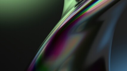 Rainbow reflections of twisted curves of metal plates Elegant Modern 3D Rendering image abstract background