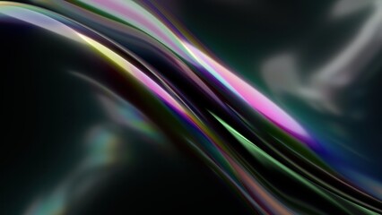 Abstract background of double Bezier curve rainbow reflection of metal plates Elegant and Modern 3D Rendering image