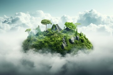 Fantastic worlds continents in the clouds