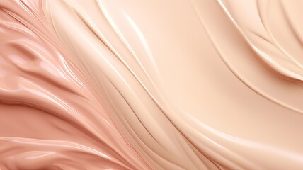 Pure Liquid cream texture smooth creamy cosmetic product background. cream texture for backdrop. foundation strokes background, Makeup creamy texture. Skin tone cosmetic product.