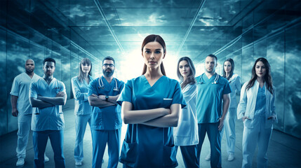 Obraz premium group of healthcare staff