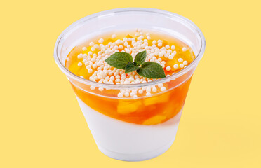 delicious dessert on a yellow background for food delivery website 1