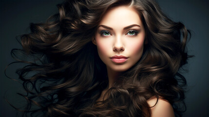 Fototapeta premium young brunette woman with gorgeous hair