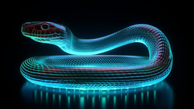 Snake. Beautiful 3D Rendering, Illustration.