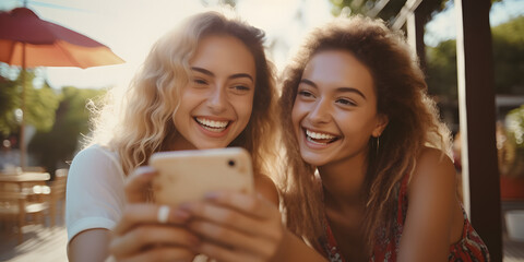 Fototapeta premium group of friends taking a selfie on vacation