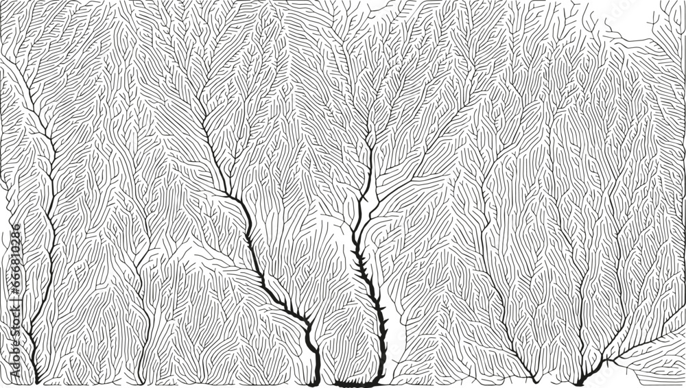 Poster growth pattern. generative branching structure. organic net of vessels texture.