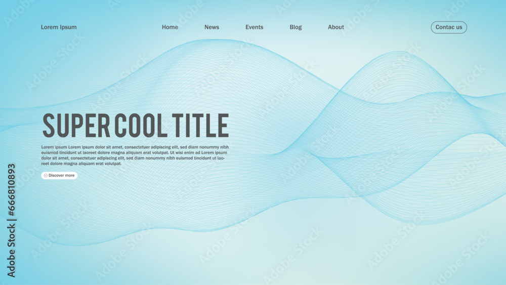 Poster landing page abstract design. template for website or app. colorful abstract minimal wave